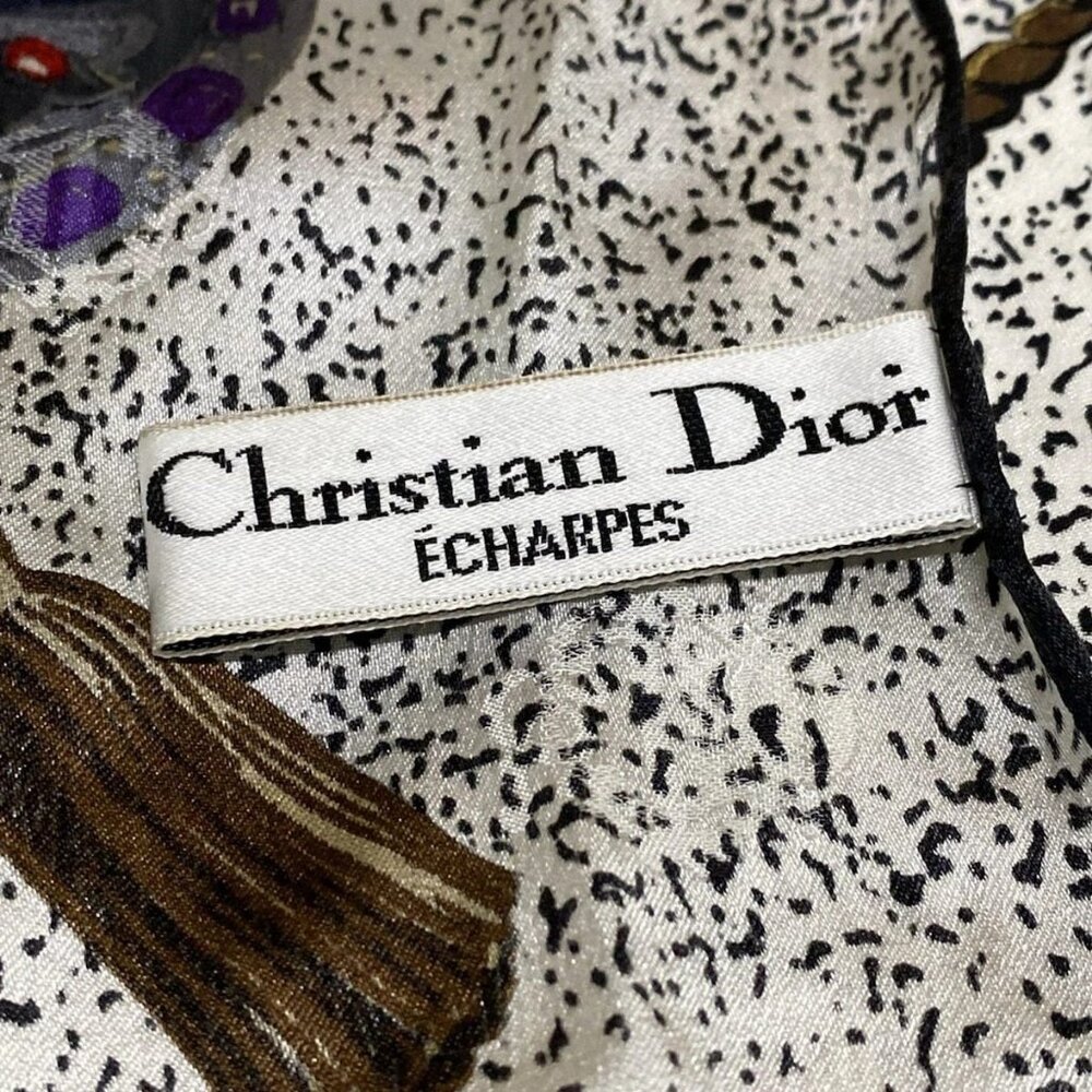 DIOR/ChristianDior - Red White Multi Scarf - Picture 2 of 5